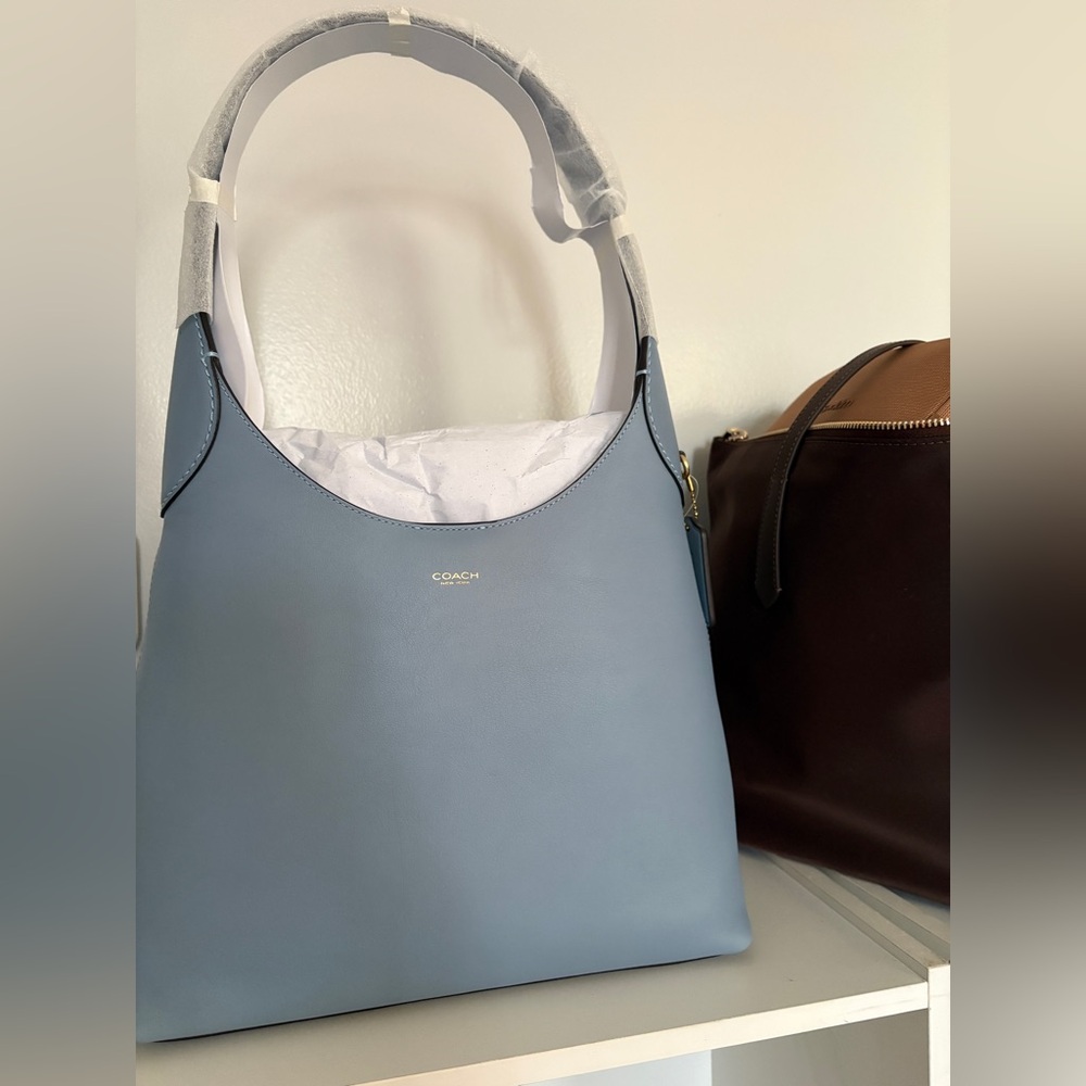 Coach Sky Blue Leather Brooklyn bag